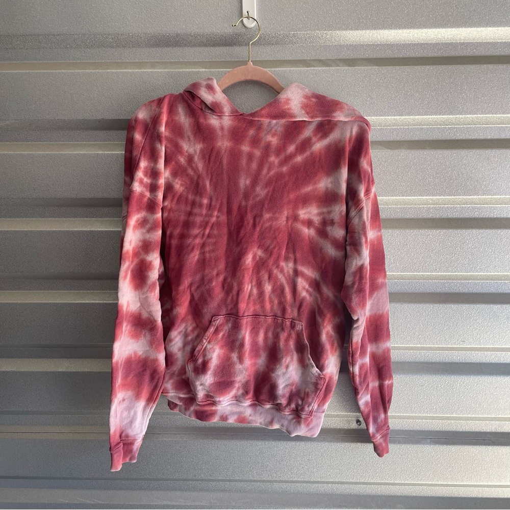 The Great. tie dye the gym hoodie in a red pink